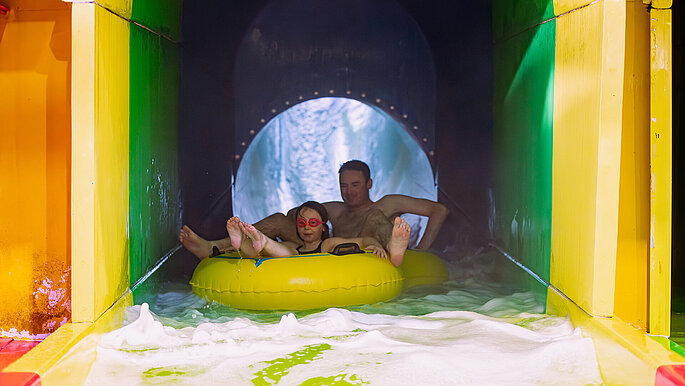 Father and Child Riding Cyclone